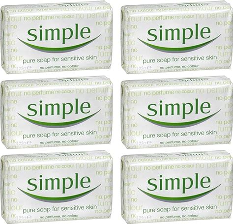 Simple 26058 Hand Soap Bars 125 G White Pack Of 6 Uk Beauty