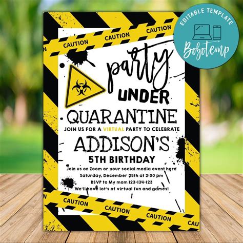 For more ideas, check out our post games to play on zoom with kids. Printable 5th Birthday Quarantine Invites Template DIY ...