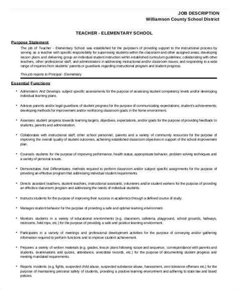 10 Teacher Job Description Templates Pdf Free Premium Templates