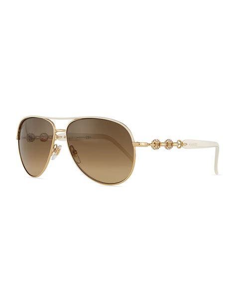 Lyst Gucci Stone Aviator Sunglasses In White