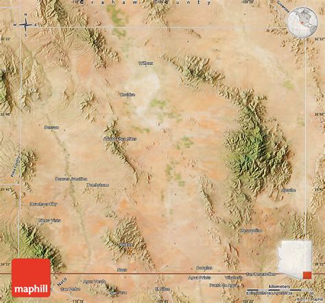 Satellite Map Of Cochise County