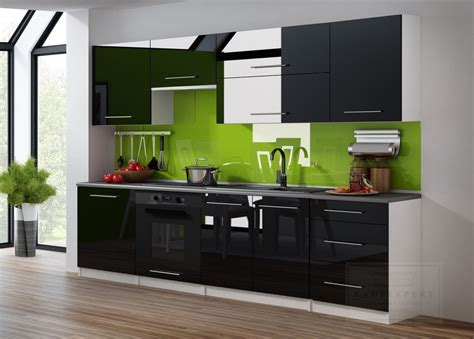 Nun habe ich auf meine alten tage bald eine neue super moderne küche. KAUFEXPERT - Küchenzeile Linda Schwarz Hochglanz/Weiß 240 ...