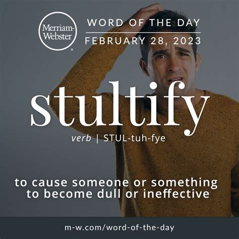 A Man Is Holding His Head In Front Of Him With The Words Word Of The Day
