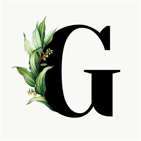 Botanical Capital Letter G Transparent Png Premium Image By Rawpixel