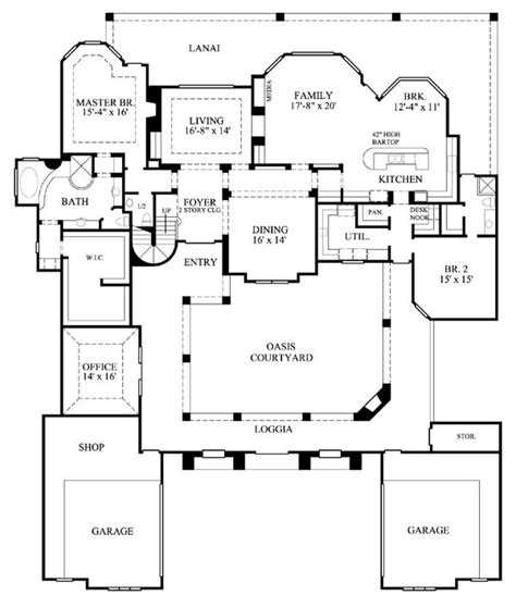 Important Style 48 Mediterranean House Plan With Courtyard