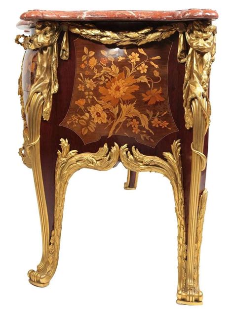 François Linke Leon Messagé Louis Xv Style Ormolu Mounted And Marquetry