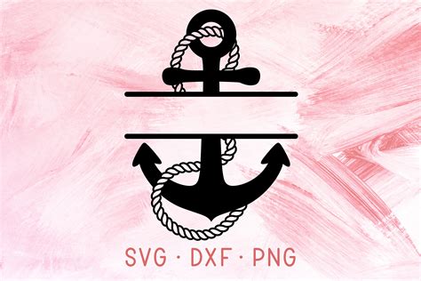 Split Anchor Monogram Svg Dxf Png Files For Cricut Anchor Etsy