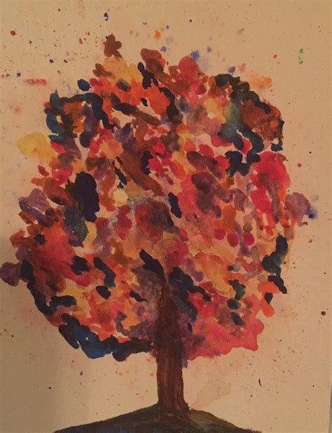 Original Abstract Watercolor Painting Tree By Kellykirstieartworks