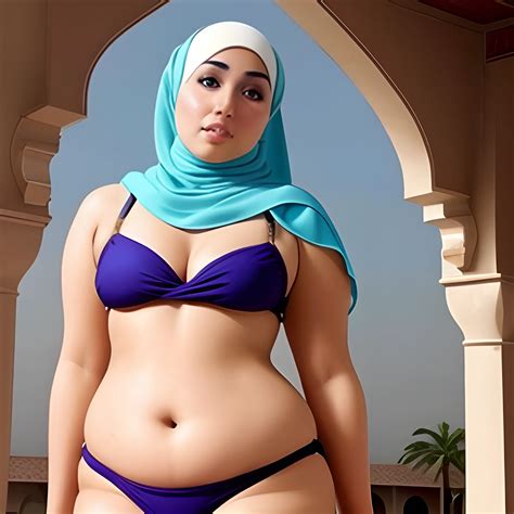 Sexy Hijab Babe Bikini Chubby Posing Back In Masjid Arthub Ai