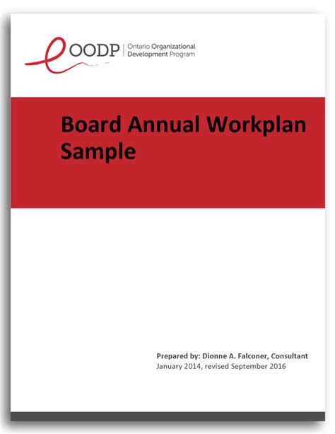 Board Annual Plan The Ontario Organizational Development Program Oodp