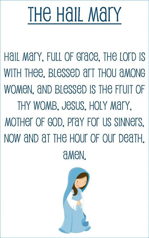 Free Hail Mary Prayer Card Printable
