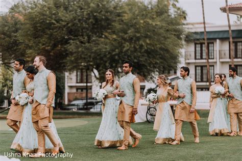Lovely Indian Bridesmaids And Groomsmen Entrance To Ceremony Photo