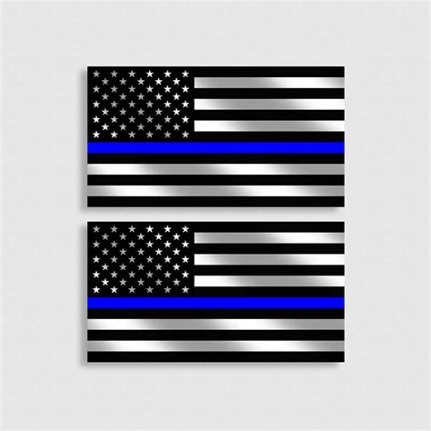 Car And Truck Parts Thin Blue Line Sticker Tattered American Flag Decal