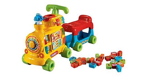 An alphabet train that teaches alphabets to children in a fun and colorful way. Vtech Ride On Alphabet Train £18.99 @ Amazon