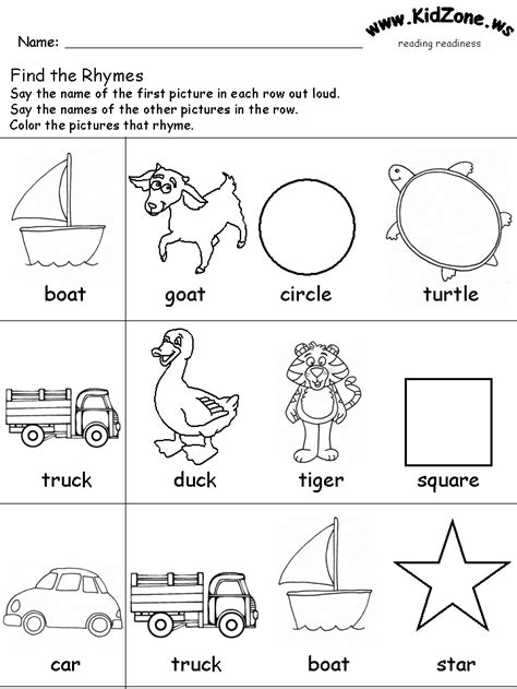 Kindergarten Readiness Worksheets Free