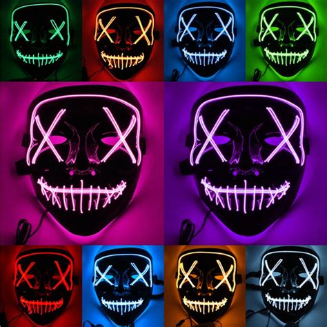 Halloween Led Light Mask Up Funny Mask From The Purge Election Year