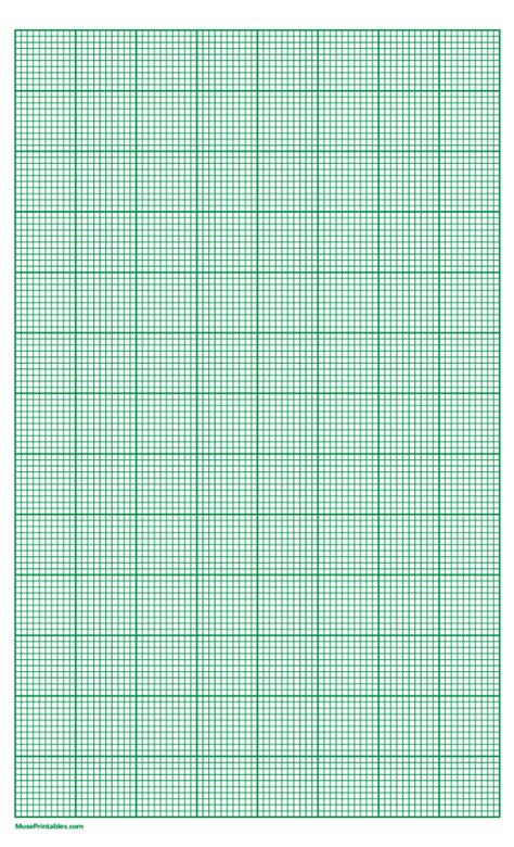 Printable 10 Squares Per Inch Green Graph Paper For Legal Paper