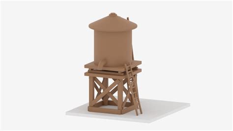 3d Farm Wooden Water Tower Turbosquid 1744763