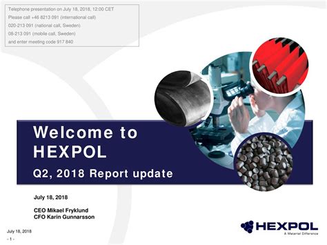 Hexpol Ab Adr 2018 Q2 Results Earnings Call Slides Otcmktshxxpy