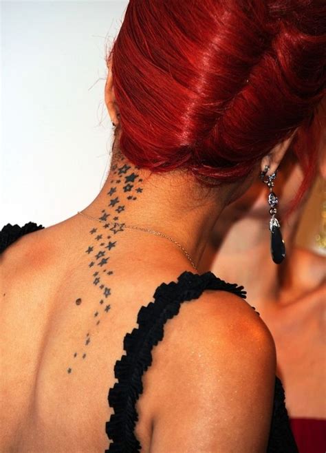 Rihanna Celebrity Tattoos Nape Tattoo Scalp Tattoo