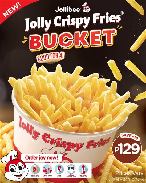 Jollibee Jolly Crispy Fries Bucket For ₱129 Save ₱39 Jollibee