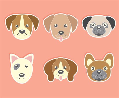 Cute Dog Face Collection Vector Vector Art And Graphics