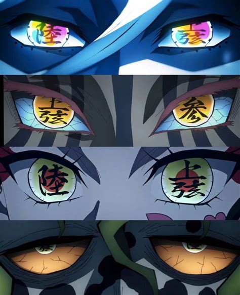 Kimetsu No Yaiba Doma Akaza Daki Gyutaro Anime Eyes Anime Demon