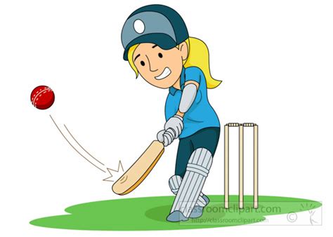 Cricket Clipart Girl Playing Cricket Swings Bat Clipart 6223