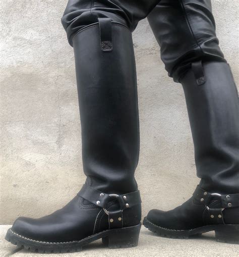 20” wesco harness mens biker boots black motorcycle boots mens motorcycle boots