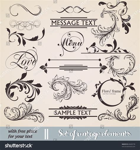 Vector Set Calligraphic Design Elements Page Stock Vector Royalty Free