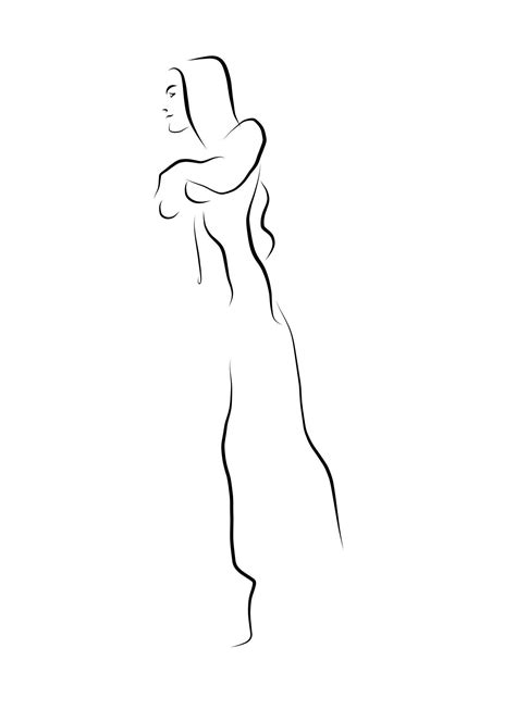 Michael Binkley Haiku 53 Digital Vector Drawing Of Female Nude For Sale At 1stdibs