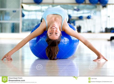 Gym Woman Bending Backwards Stock Image Image Of Female Exercising