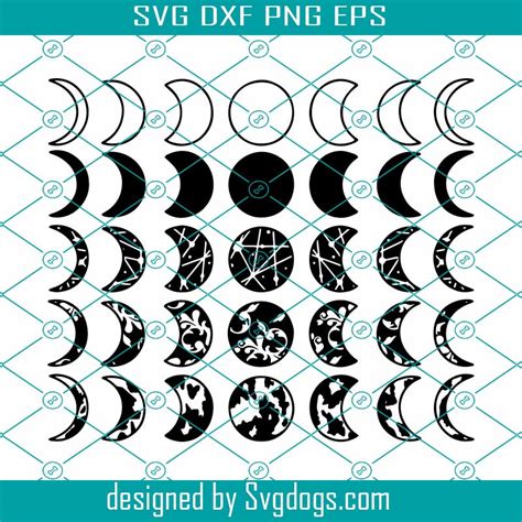 Art And Collectibles Lunar Phases Svg Moon Svg Moon Phase Svg Moon Phases