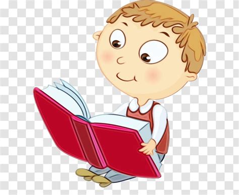 Child Reading Book Animated Cartoon Art Fictional Character