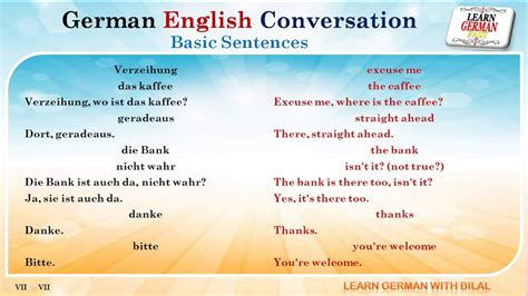 German English Conversation Basic Sentences Youtube