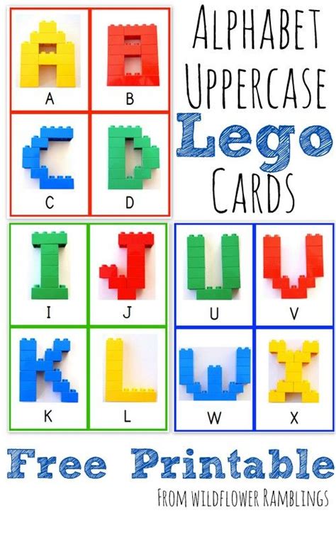 Free Uppercase Alphabet Lego Cards Printables Pinterest Lego