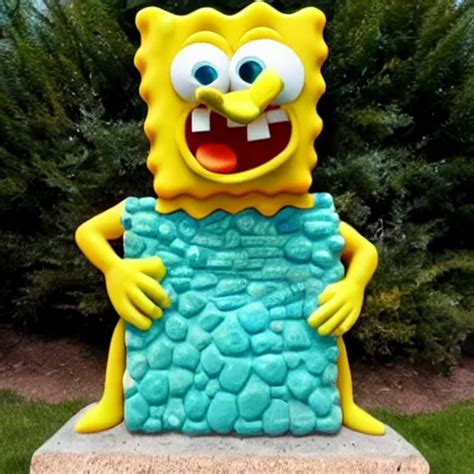 Spongebob Stone Sculpture Stable Diffusion Openart