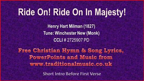 Ride On Ride On In Majesty Hymn Lyrics And Music Chords Chordify