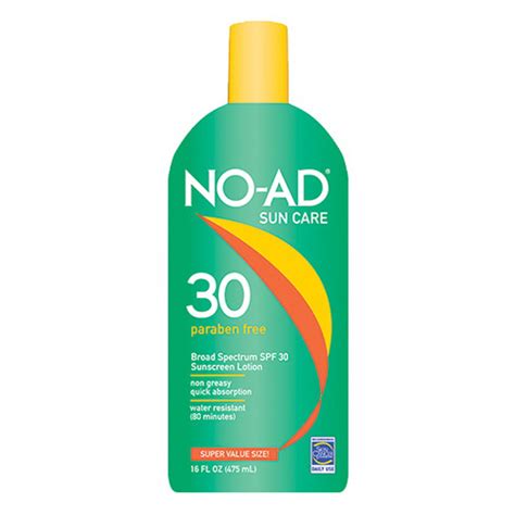 No Ad Sun Care Sunscreen Lotion Spf 30 16 Oz