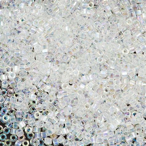 Miyuki Hex Cut Delica Seed Beads 11 0 Crystal Ab 7g Tube Dbc51 Aura Crystals Llc