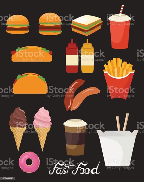 Fast Food Menu Card Stock Illustration Download Image Now Istock