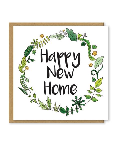 New Home Card Floral Happy New Home Greetings Card