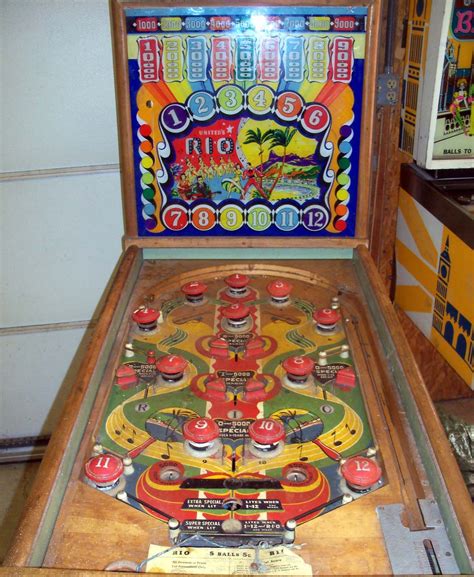 Si eres un nostalgico de los juegos antiguos, este tutorial te gustara. 1953 Río "Uniteds " Pinball Machine | Pinball, Juguetes ...