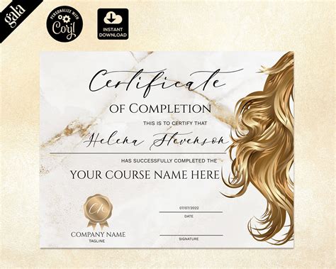 Certificate Of Completion Hair Extension Certificate Etsy In 2022
