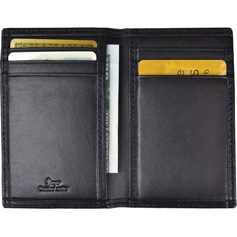 Rfid Blocking Mens Slim Card Case Wallet In Genuine Leather