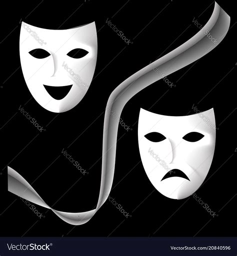 Black And White Theater Masks Royalty Free Vector Image