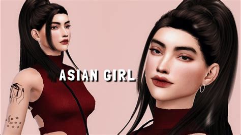 The Sims 4 Asian Girl Cc Links Create A Sims Youtube
