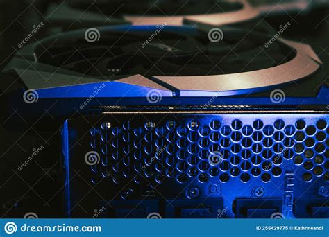 Msi Graphics Card Ports In Blue Light Close Up Editorial Image Image