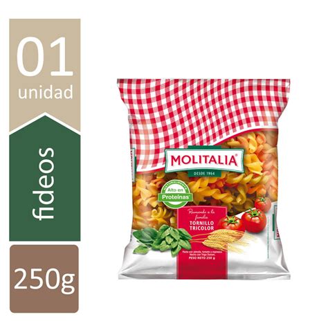 Fideos Molitalia Fussili Tricolor Bolsa 250g Plazavea Supermercado