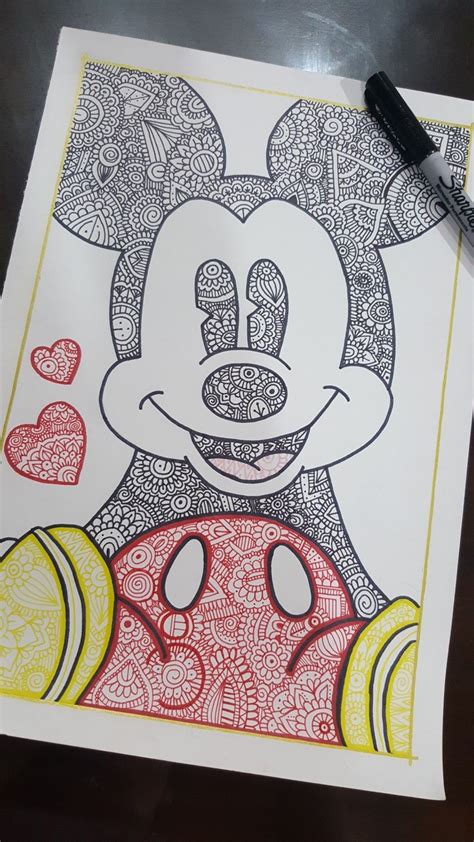 Mickey Zentangle Disney Drawings Drawings Disney Art